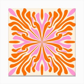 Abstract liquid petals - orange and pink Canvas Print