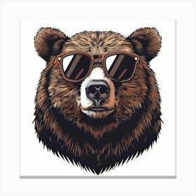 Bear In Sunglasses 10 Canvas Print