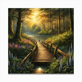 Bridge To The Woods Canvas Print