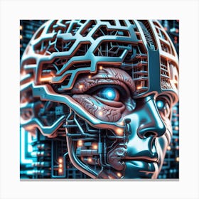 Futuristic Human Head Canvas Print