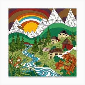 Small mountain village 25 Canvas Print