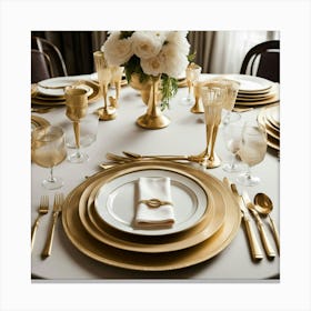 Gold Table Setting 1 Canvas Print
