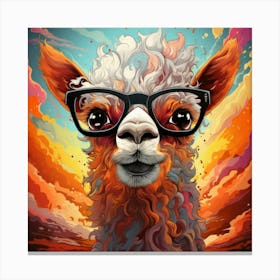 Llama With Glasses Stampe su tela