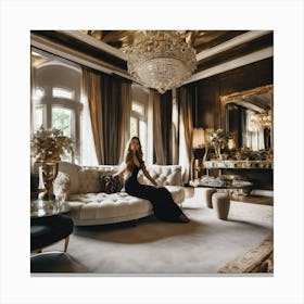 Glamorous Living Room Canvas Print