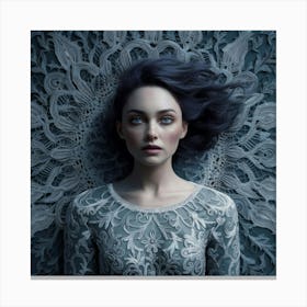 Girl With Black Hair 1 Canvas Print