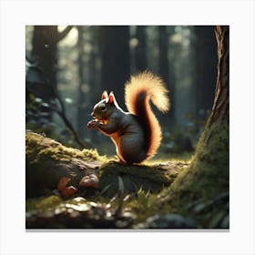 Squirrel In The Forest 315 Canvas Print