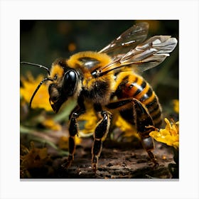 Bee On Flower 9 Canvas Print
