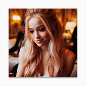 Beautiful Girl With Pink Hair Canvas Print