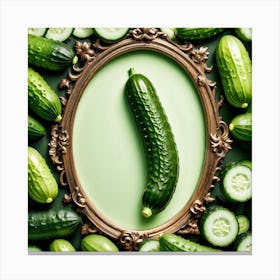 Cucumbers In A Frame 20 Canvas Print