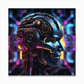 Futuristic Robot Head 11 Canvas Print