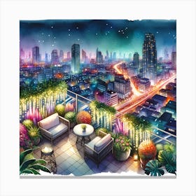 Cityscape Painting Dreamscape Canvas Print