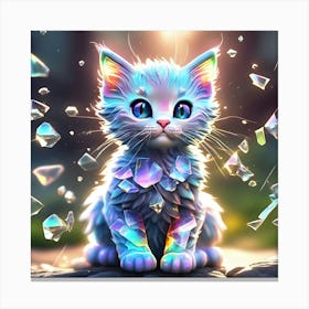 Cat With Crystals 1 Canvas Print