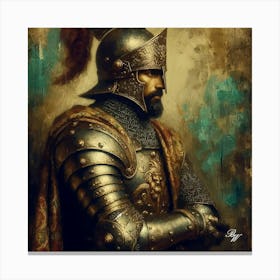 Golden Knight In Full Armor 2 Copy Canvas Print
