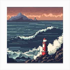 Pixel Lighthouse Canvas Print