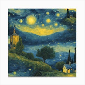 The Starry Night, Vincent Van Gogh Art Print Canvas Print