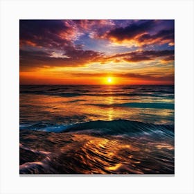 Sunset Over The Ocean 109 Canvas Print