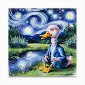 Starry Night Duck 10 Canvas Print