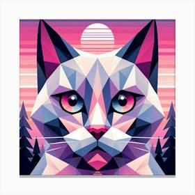 Biscotti Low Poly Cat Canvas Print