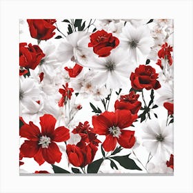 Red And White Flowers Canvas Print