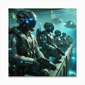 A High Tech Sci Fi Scene Depicting The Tidal Watch Canvas Print