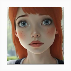 Portrait Of A Girl With Red Hair 1 Canvas Print