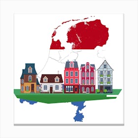 Map Of Netherlands Canvas Print