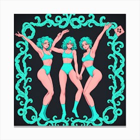 Three Girls In Bikinis 20 Canvas Print