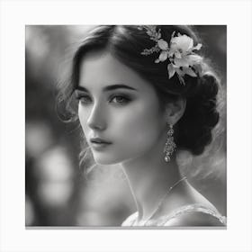 Black And White Portrait Canvas Print