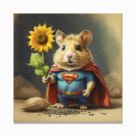 Superman Hamster 3 Canvas Print