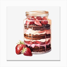 Jar Of Strawberries 3 Canvas Print