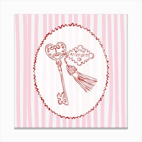 Key To My Heart | Pink & Red Gallery Wall 1 Canvas Print