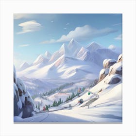 Snowy Mountains Canvas Print