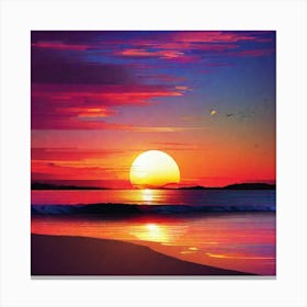 Sunset On The Beach 125 Canvas Print