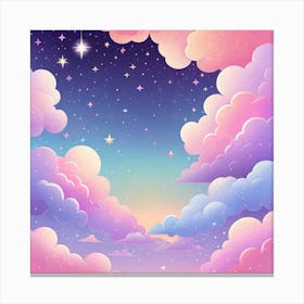 Sky With Twinkling Stars In Pastel Colors Square Composition 287 Canvas Print