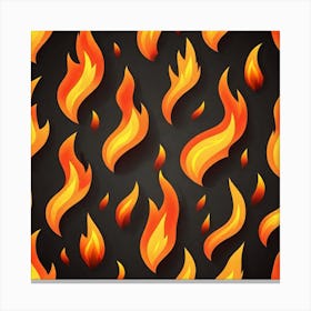 Flames On Black Background 35 Canvas Print