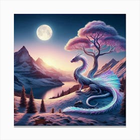 Dragon In The Snow Canvas Print