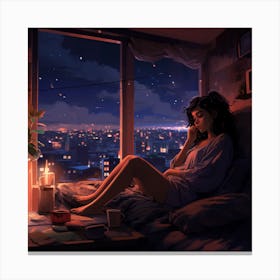 Lofi Chill Vibes Late Night Canvas Print