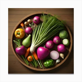 Vegetables On A Plate Canvas Print