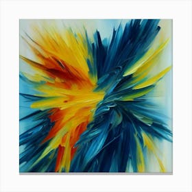 Gorgeous, distinctive yellow, green and blue abstract artwork 4 Canvas Print