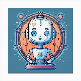 Robot In Space 6 Canvas Print
