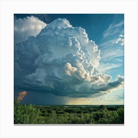 Cumulus Clouds Billowing High In An Overcast Sky Nature Landscape Bathed In Spring Air Sunlight Pi (2) Canvas Print