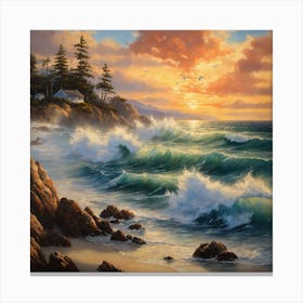 Sunset At The Beach 2 Canvas Print