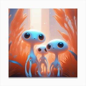 Aliens In Space Canvas Print