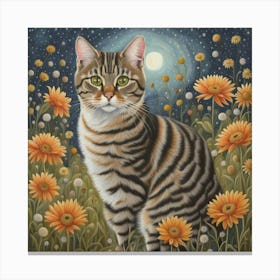 Cat In The Meadow Canvas Print