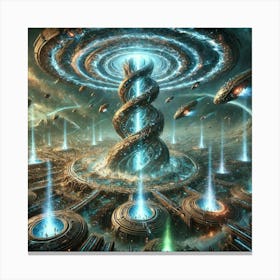 A Depiction Of The Infinite Armada Beacon, A Tower Canvas Print