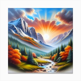 Sunset In The Mountains 19 Canvas Print