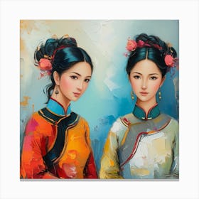 Two Chinese Women Canvas Print