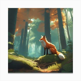 Fox In The Forest 109 Canvas Print