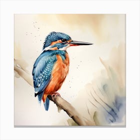 Kingfisher Watercolour 2 Canvas Print