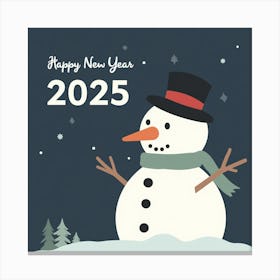 Asm Snowman Celebrating The New Year 2025 861a9894 F952 4c8a 888d Ccd213f4dd57 Canvas Print